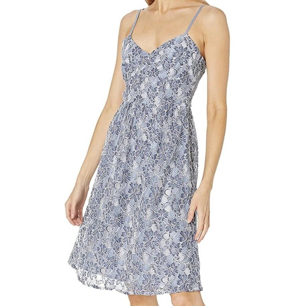 JACK By BB Dakota Dress 6 Blue Lace Fit & Flare Romantic Cottagecore Feminine